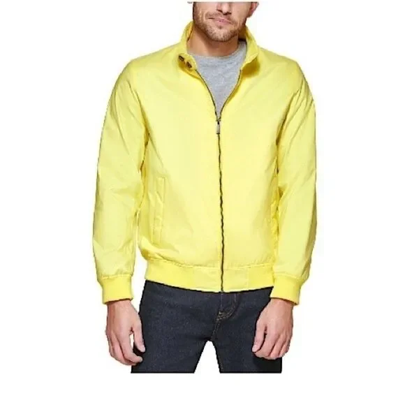 New CLUB ROOMMen's Regular-Fit Bomber Jacket,Yellow Large